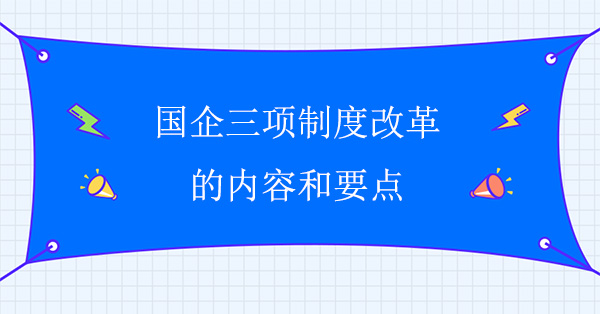 國企三項制度改革內容和要點