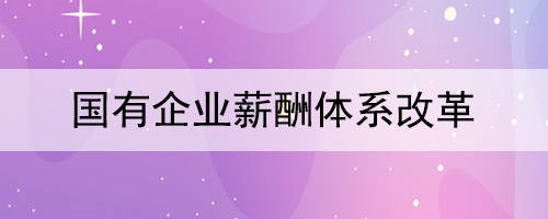 國有企業薪酬體系改革